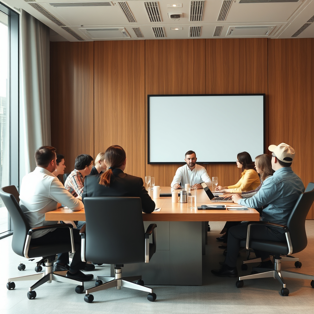 Team planning contract onboarding in a boardroom